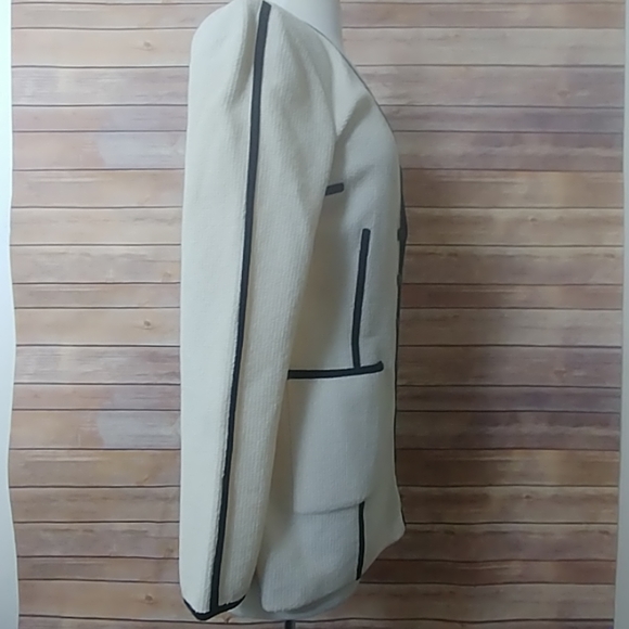 COPY - St. John white button down cardigan Black Trim 6 - Picture 3 of 5